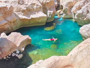 Schwimmen im Wadi Bani Khalid