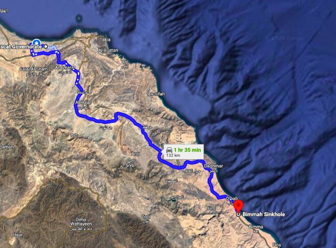Bimmah Sinkhole Map